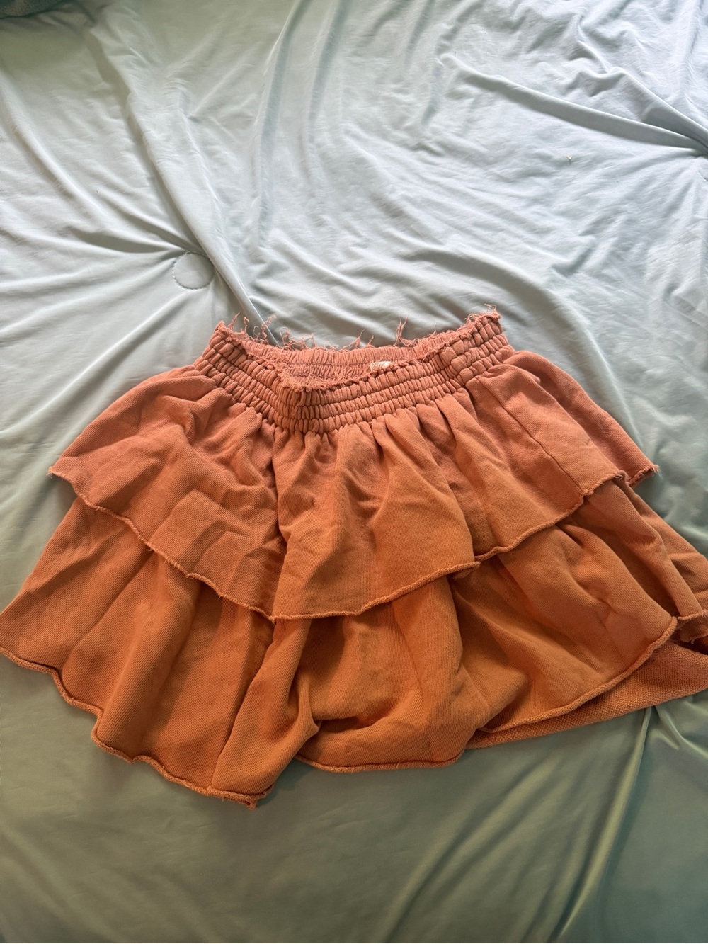 Aerie Tiered Ruffle Mini Skirt - Rust Color